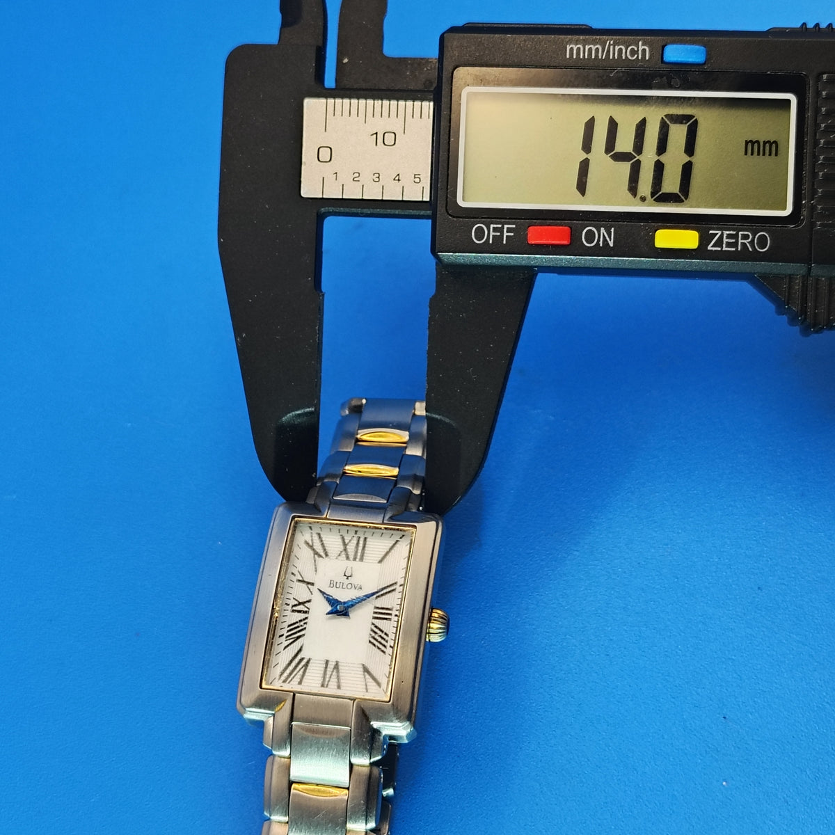 Vintage 1993 Bulova Tank Roman Numeral Rectangle 28mm Women's Quartz Luxury Dress Watch