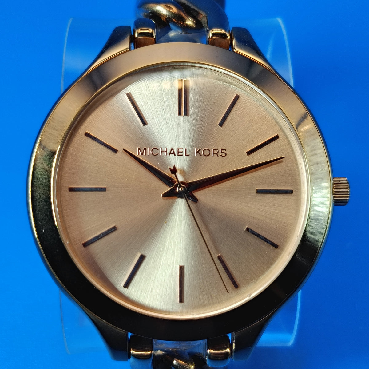 Vintage 2014 Michael Kors Rose Gold Designer 44mm Women's Quartz Fashion Watch