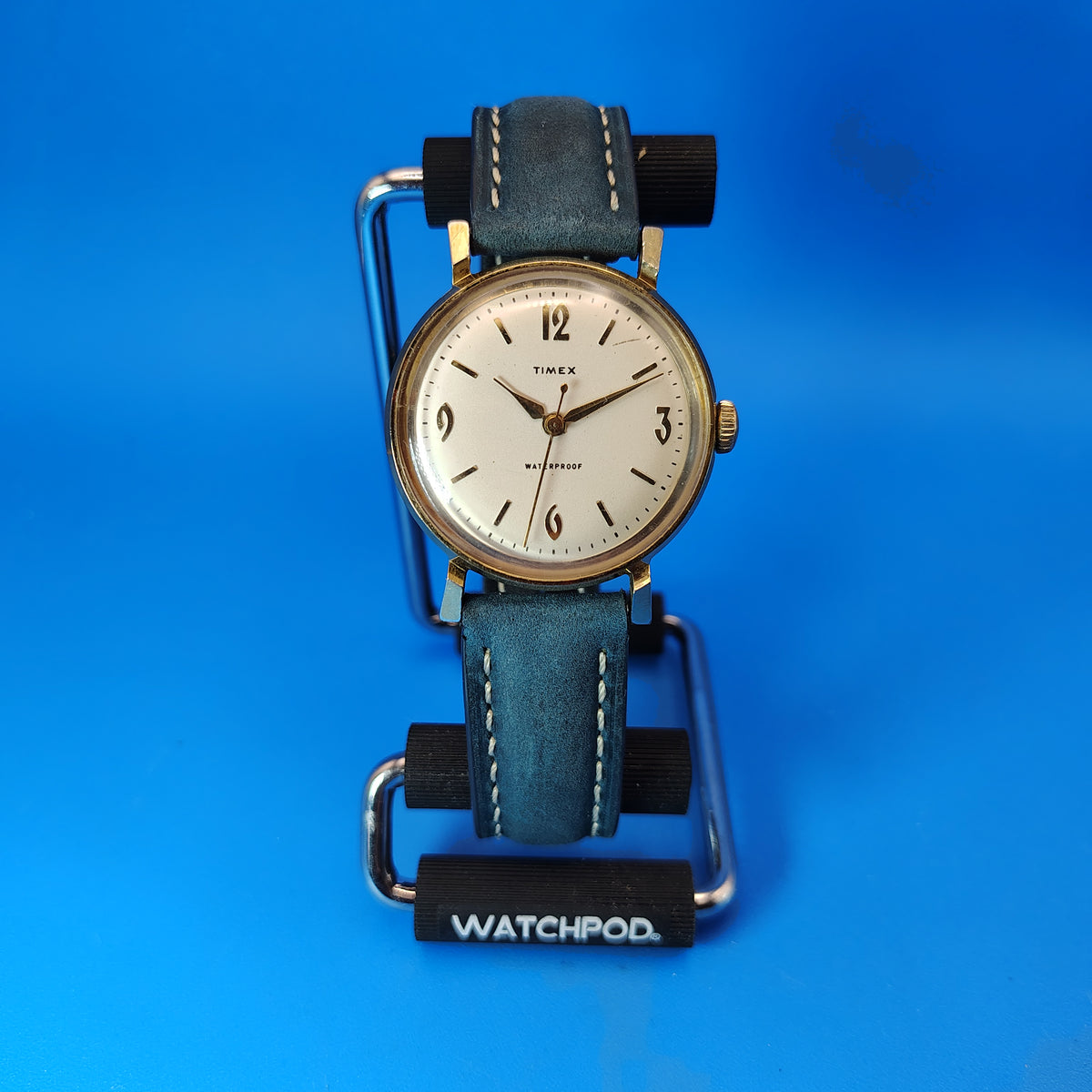 Vintage 1968 Timex Gold Tone 39mm Mens Mechanical Wind Watch Restored New Strap