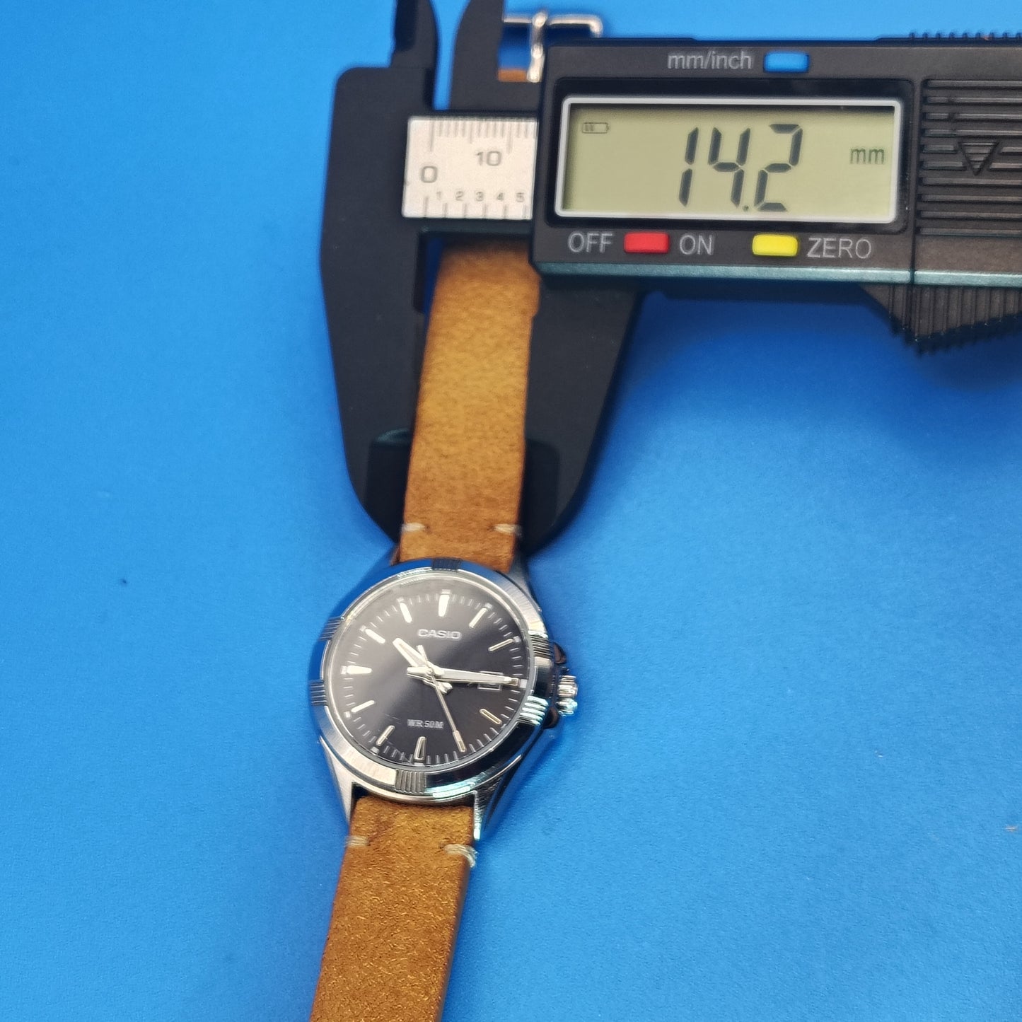 Vintage 2012 Casio LTP-1308D Date 30mm Unisex Watch New Leather Strap 50M WR