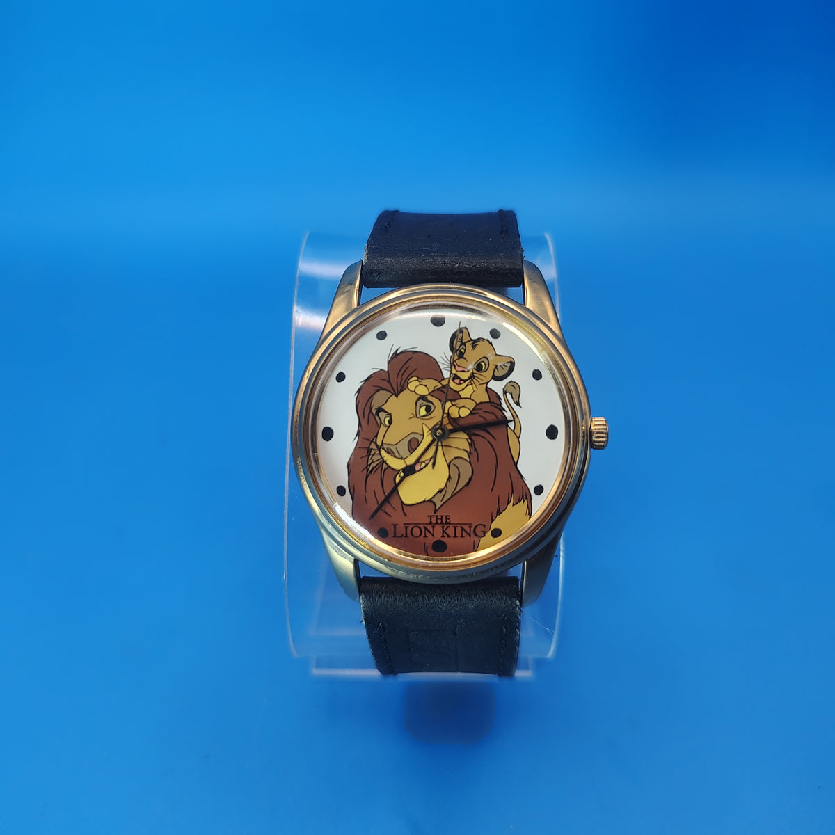 Vintage 1996 Timex Disney The Lion King 33mm Women's Quartz Watch Logo Leather Strap Clearance