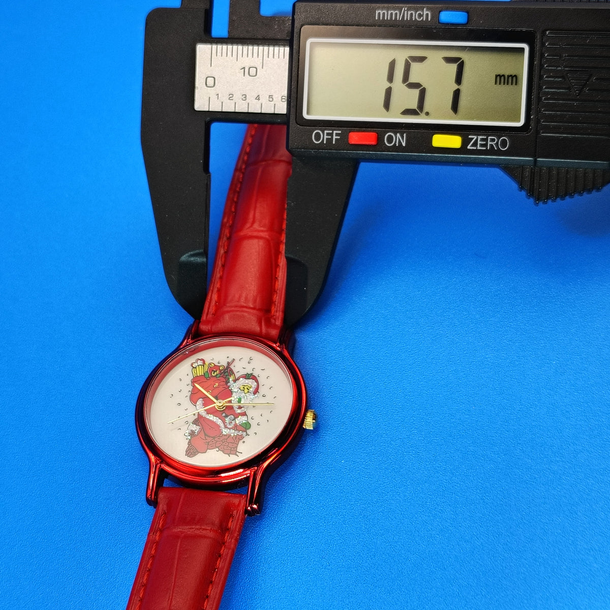 Vintage 2008 Avon Happy Holidays Santa Bear 32mm Women's Quartz Watch New Strap