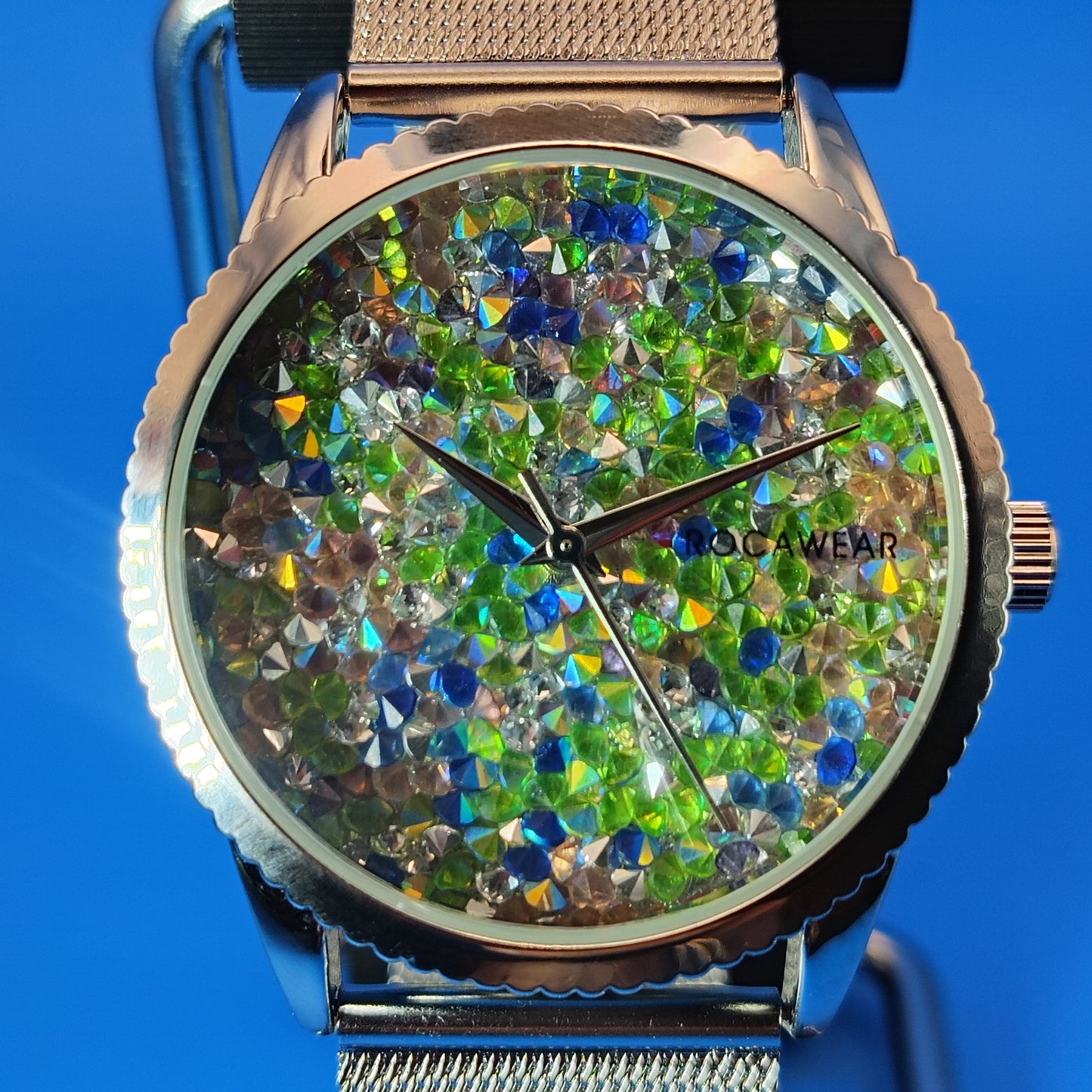 Vintage 2010 Rocawear Crystal Bezel Designer Women's Quartz Fashion Watch fully Restored