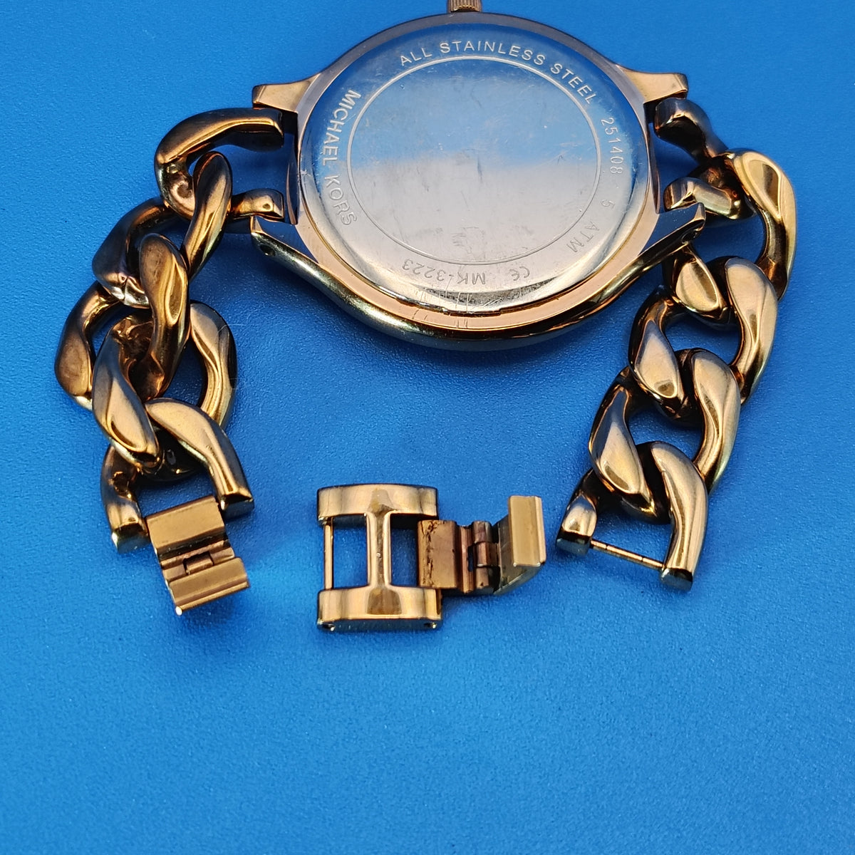 Vintage 2014 Michael Kors Rose Gold Designer 44mm Women's Quartz Fashion Watch