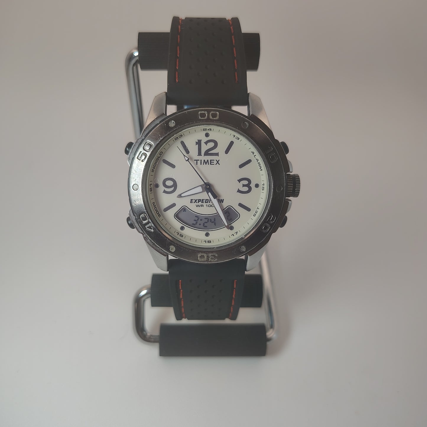 Vintage Timex Expedition INDIGLO DUAL Time 38mm Mens Analog-Digital Quartz Field Watch