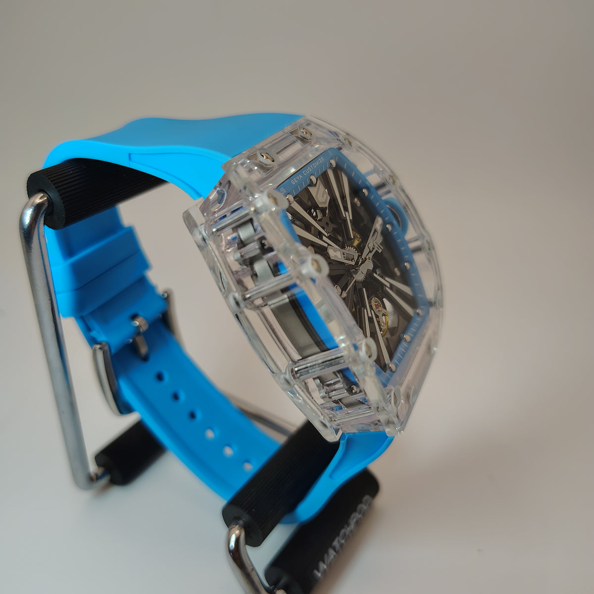 2026 Geya G78190 Crystal Shell Series 55mm Mens Automatic Luxury Watch Full Collector Box Set