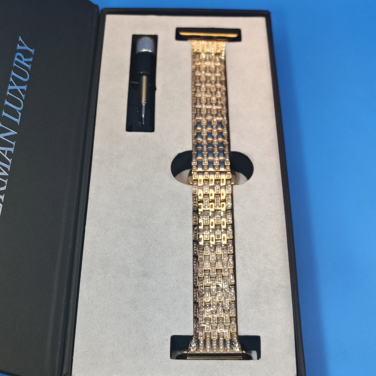 New! 2020 Burman Luxury Women's Apple Smart Watch Bracelet CZ Stone Size 38/40mm Clearance