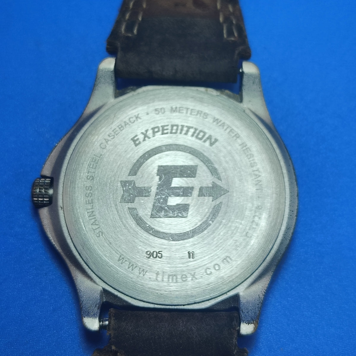 Vintage Timex Expedition Date 38mm Mens Quartz Watch Leather Strap (No Indiglo)