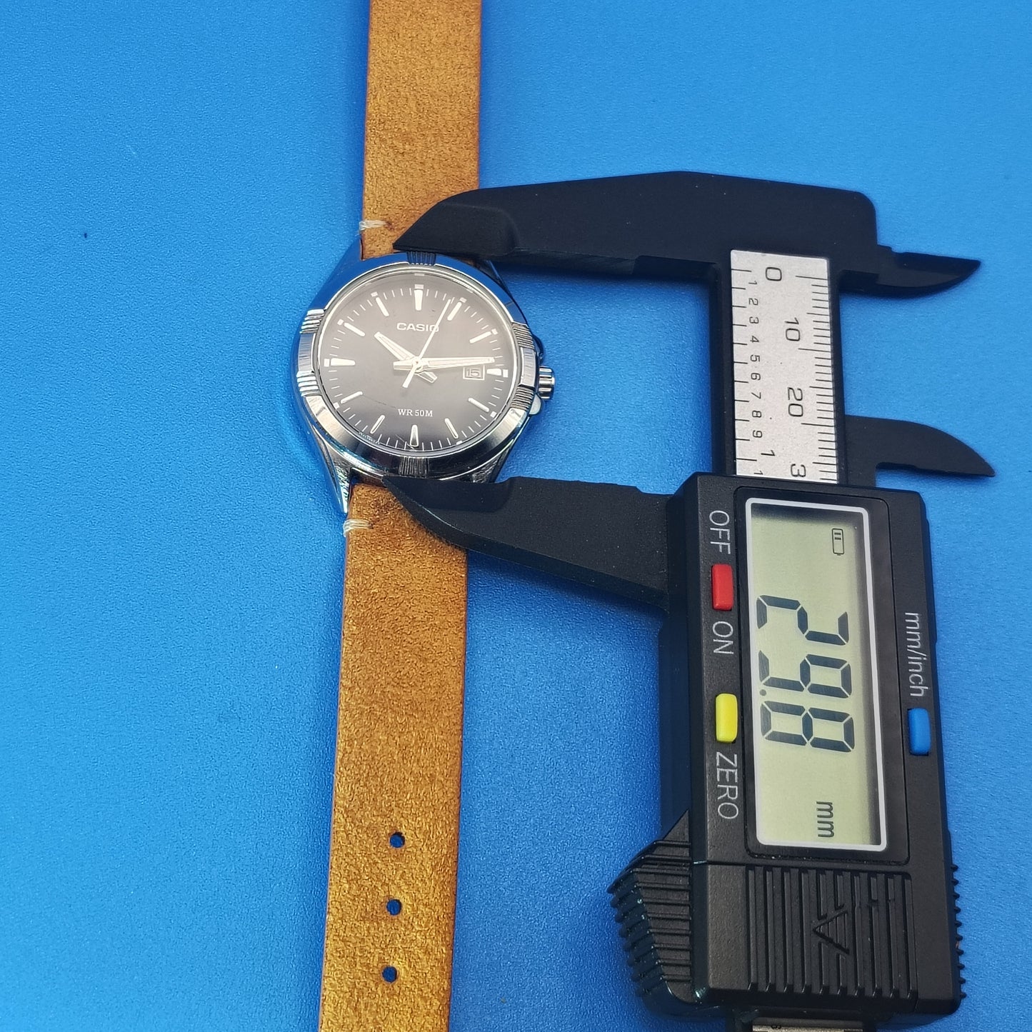 Vintage 2012 Casio LTP-1308D Date 30mm Unisex Watch New Leather Strap 50M WR