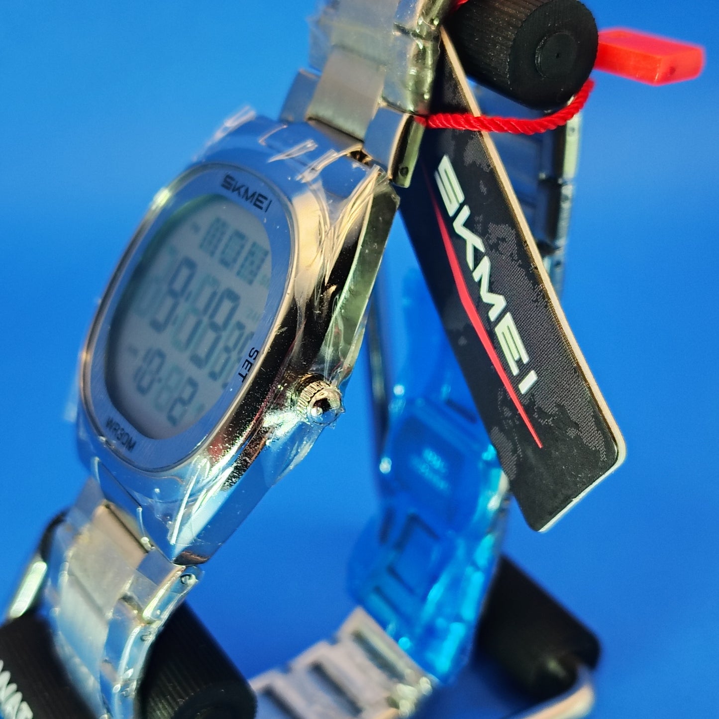 New 2024 Skmei 2419 39mm Mens Digital Dress Watch Stainless Steel NOS In Plastic