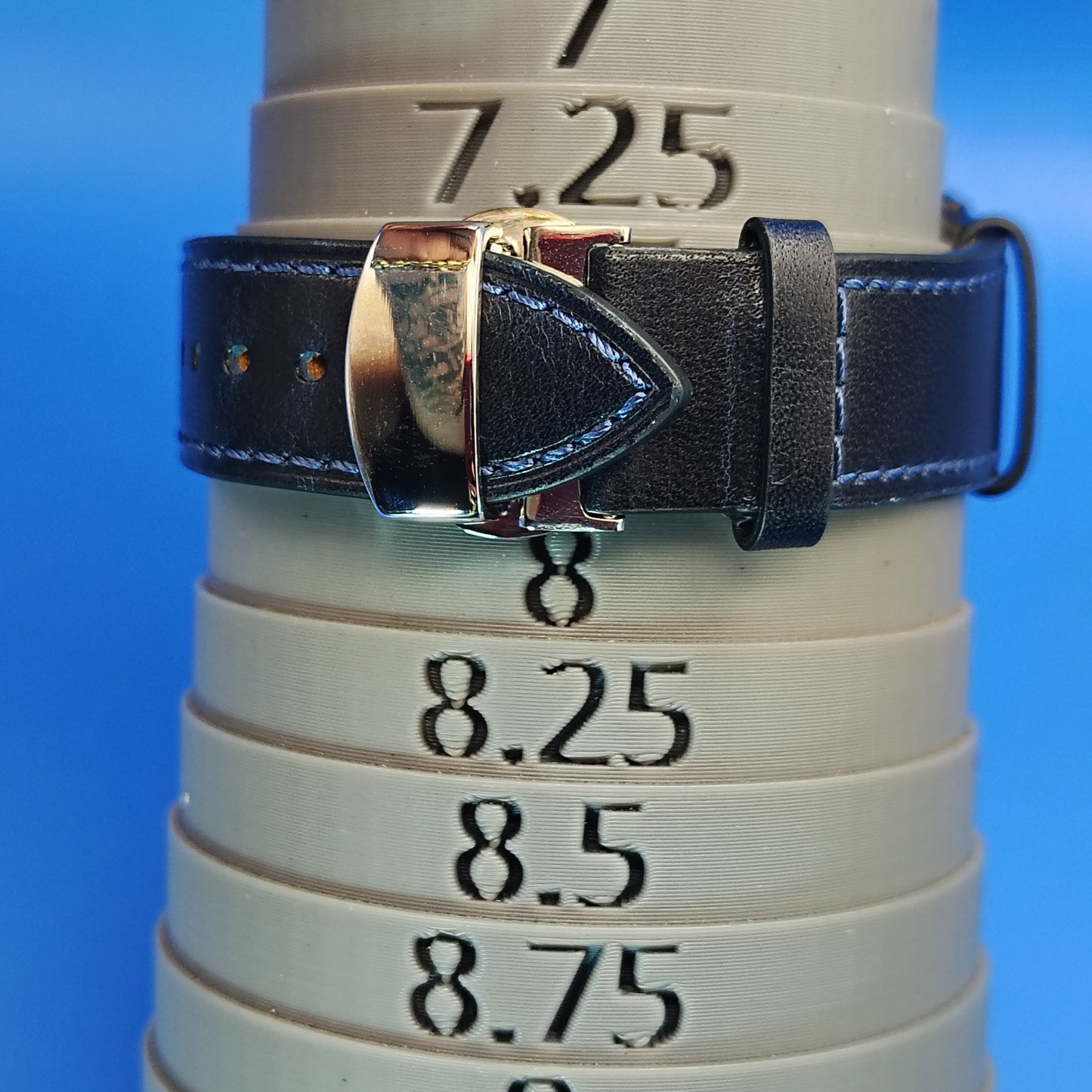 New! 2026 Casio AE1200WH Royale World Time Fully Custom Stained Glass MOD Dial Mens Digital Luxury Watch Blue Leather Strap SS deployment clasp