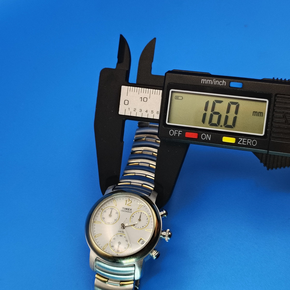Vintage 2001 Timex Indiglo Chronograph Date 31mm Men's Quartz Watch Restored