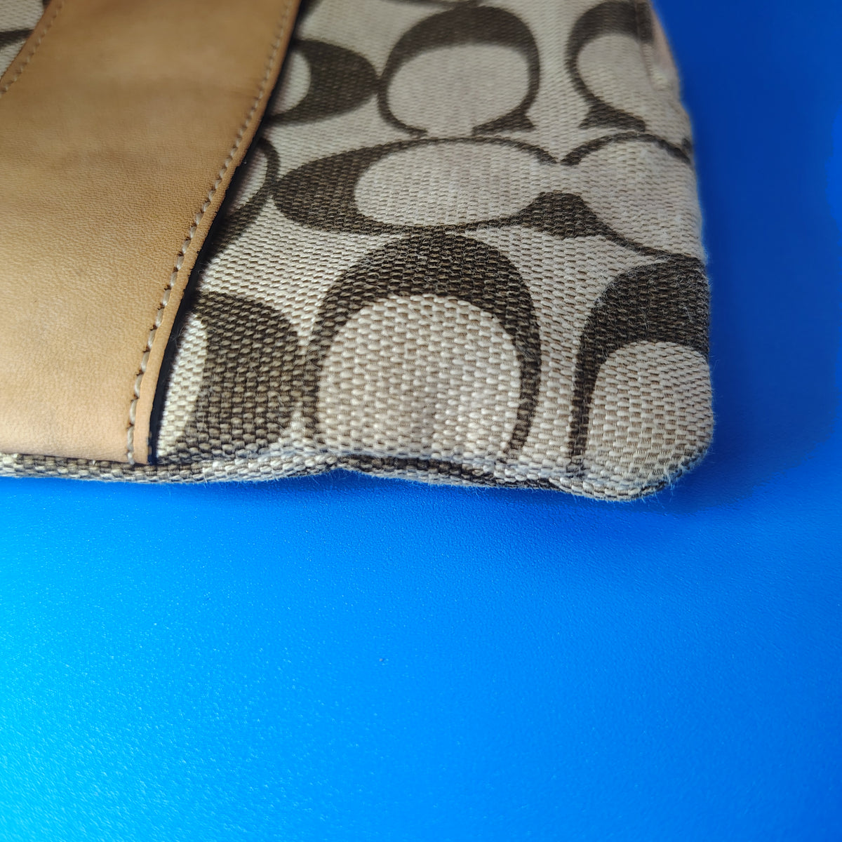 Vintage 2008 Authentic Coach Signature Canvas Women's Luxury Wristlet Wallet Bag Restored