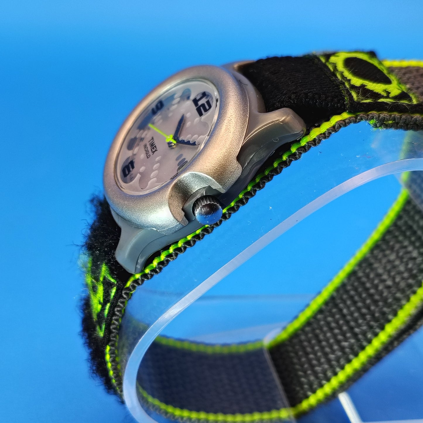 Vintage 1998 Timex Indiglo Y2K Pebble Case Date Quartz Sport Watch Restored