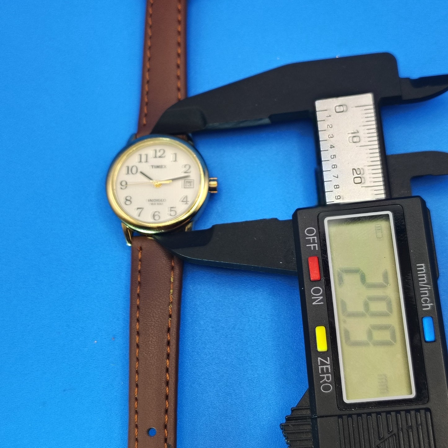 Vintage 2012 Timex Easy Reader Indiglo Date 39mm Women's Quartz Watch New Strap