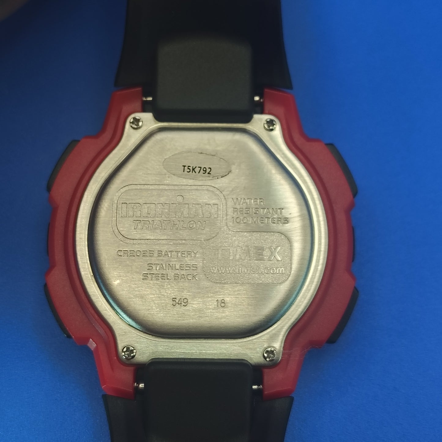 Vintage 2010 Timex Ironman Triathlon 41mm Mens Digital Sports Watch Red 100M WR