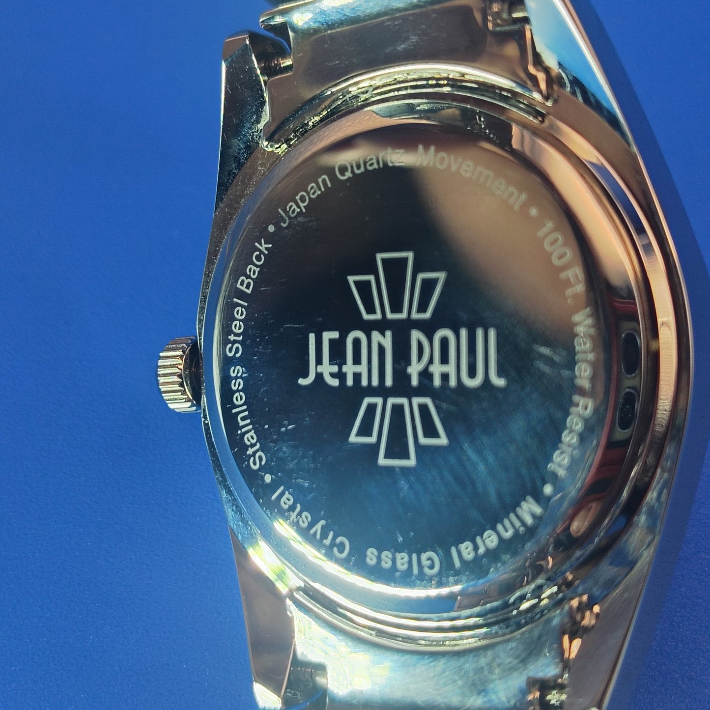 Vintage 2014 Jean Paul NY Date Crystal Bezel 35mm Women's Quartz Watch *Mint