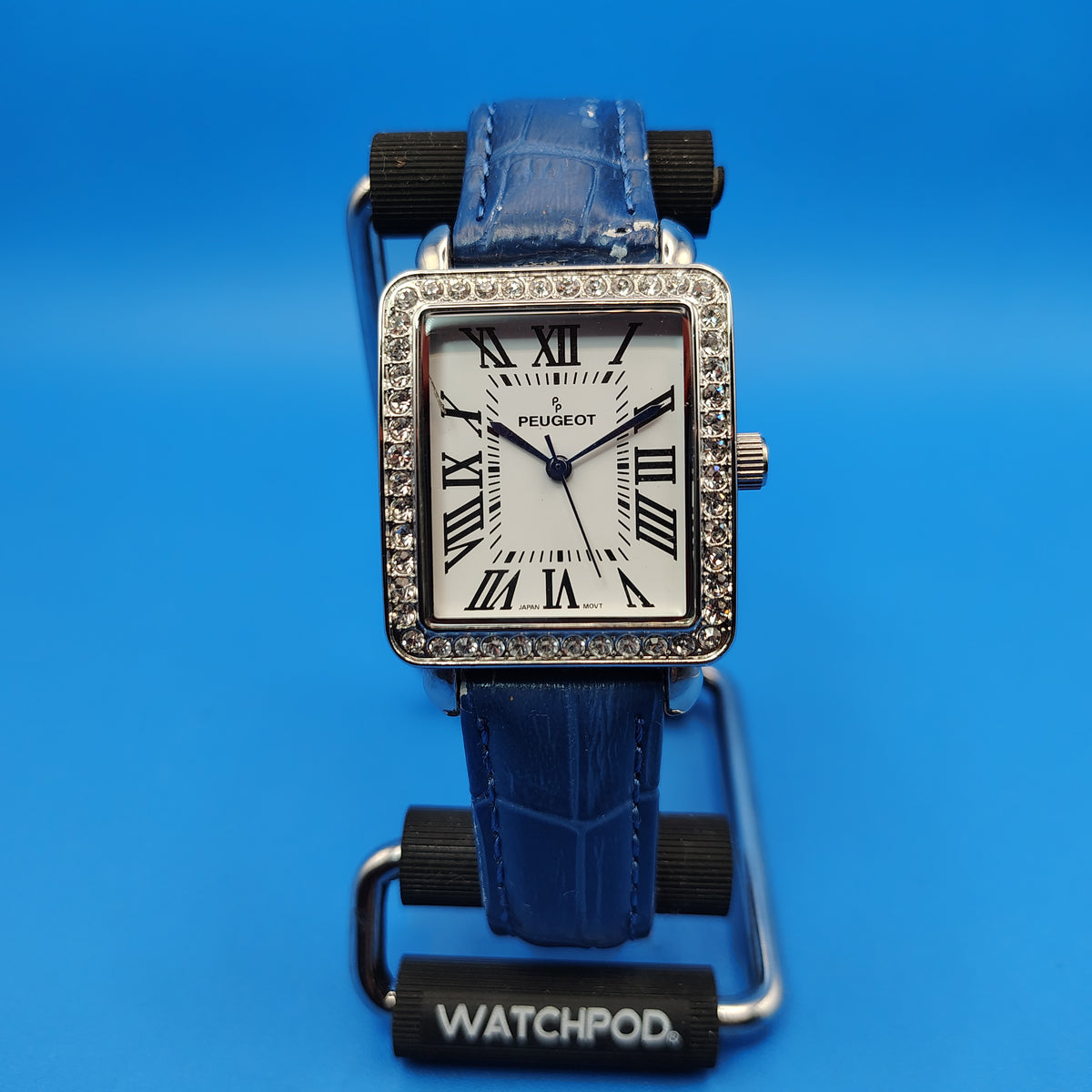 Vintage 2003 Peugot Rectangle Crystal Bezel Japan Movt 34mm Women's Quartz Watch