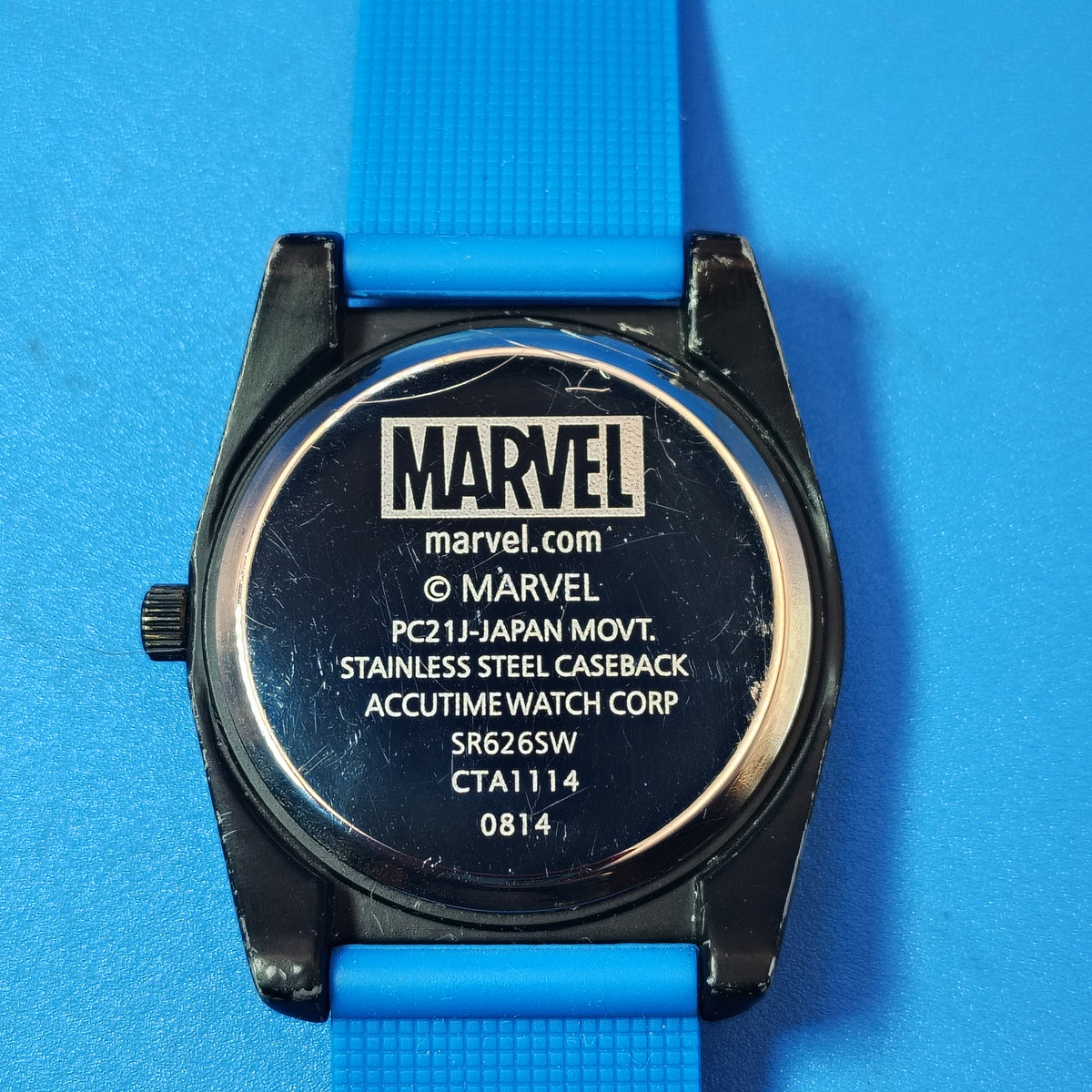Vintage 2012 Marvel Captain America 41mm Mens Quartz Watch Rubber Strap Restored