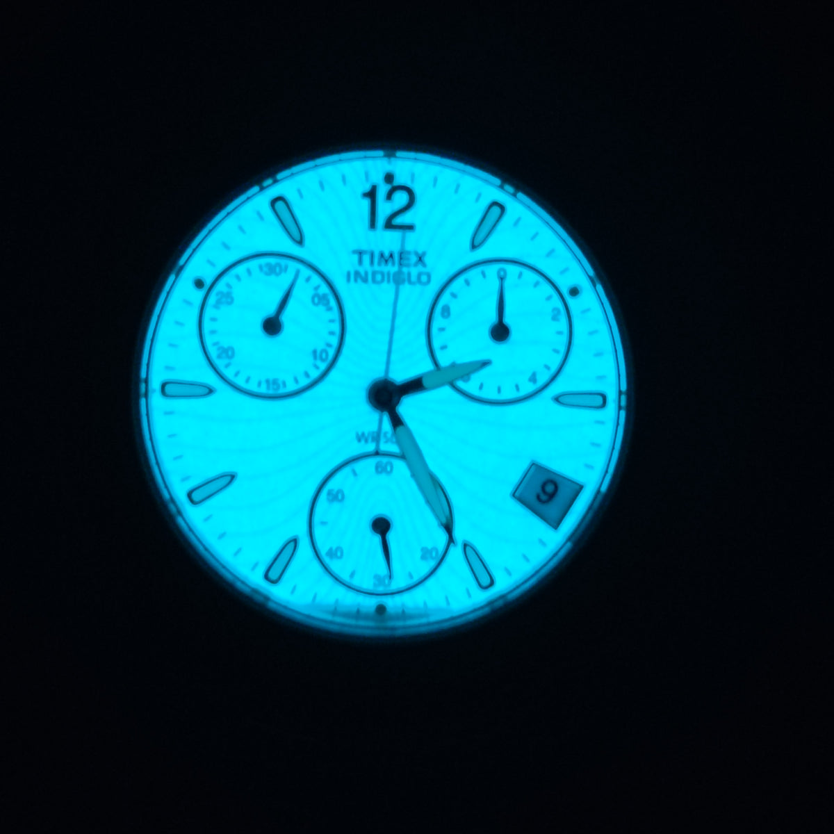 Vintage 2001 Timex Indiglo Chronograph Date 31mm Men's Quartz Watch Restored