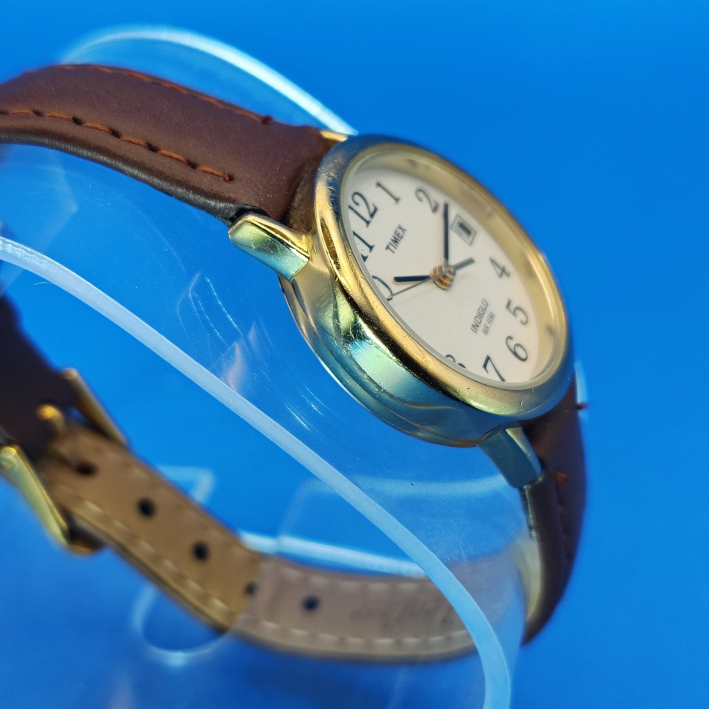 Vintage 2012 Timex Easy Reader Indiglo Date 39mm Women's Quartz Watch New Strap