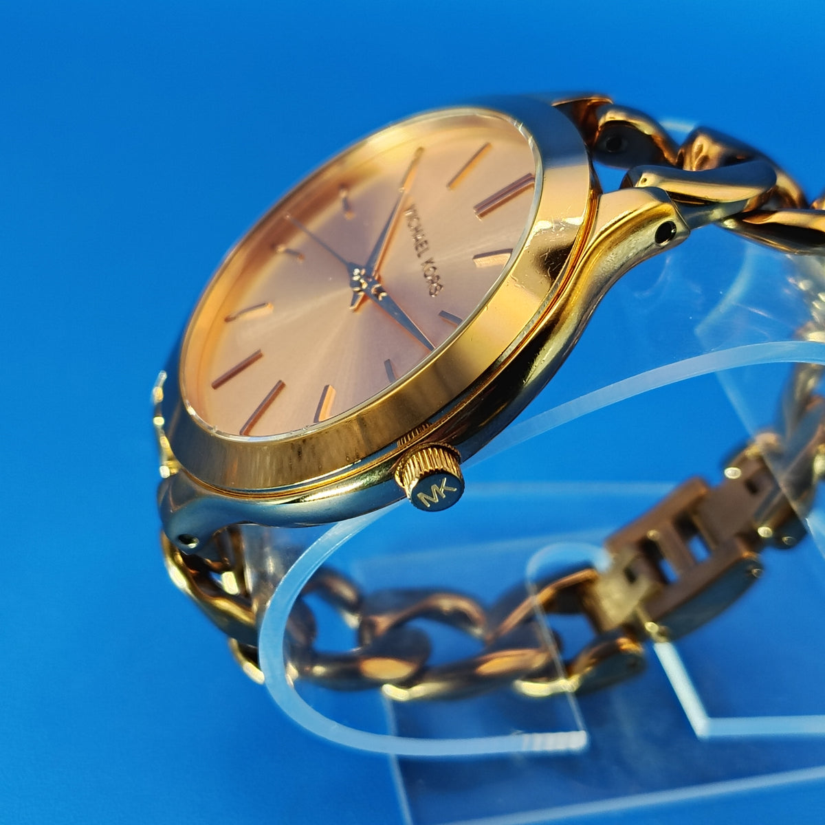 Vintage 2014 Michael Kors Rose Gold Designer 44mm Women's Quartz Fashion Watch