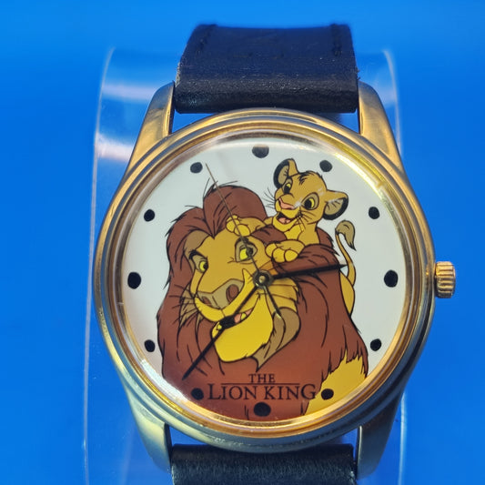 Vintage 1996 Timex Disney The Lion King 33mm Women's Quartz Watch Logo Leather Strap Clearance
