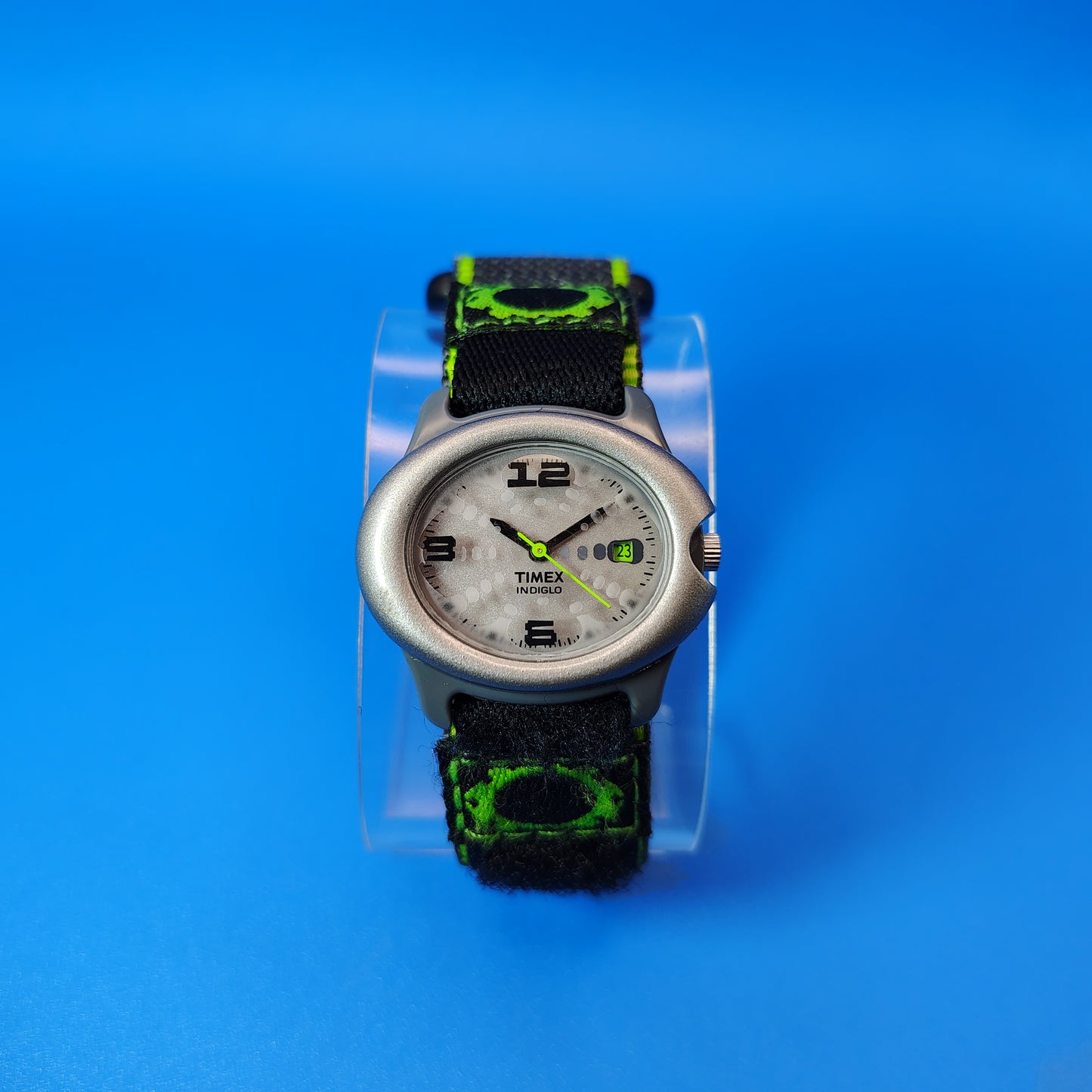 Vintage 1998 Timex Indiglo Y2K Pebble Case Date Quartz Sport Watch Restored