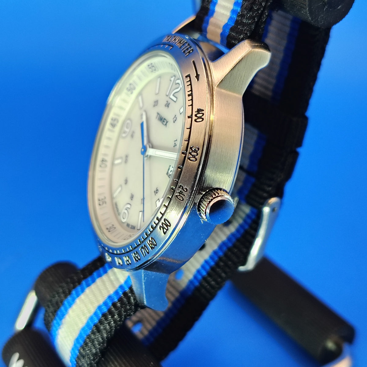 Vintage 2008 Timex Indiglo Tachymeter Date 40mm Mens Quartz Watch Restored MINT