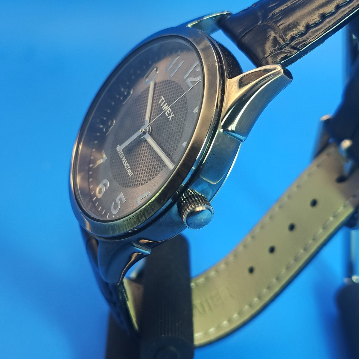2018 Timex T46000 40mm Mens Quartz Dress Watch Gun Metal New Strap Fully Restored