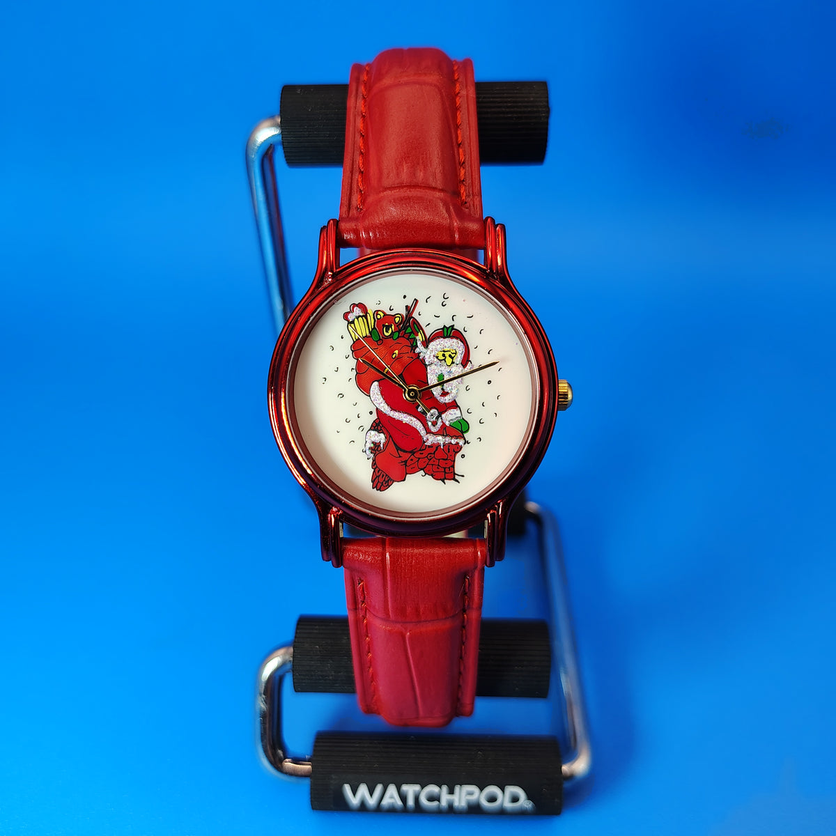 Vintage 2008 Avon Happy Holidays Santa Bear 32mm Women's Quartz Watch New Strap