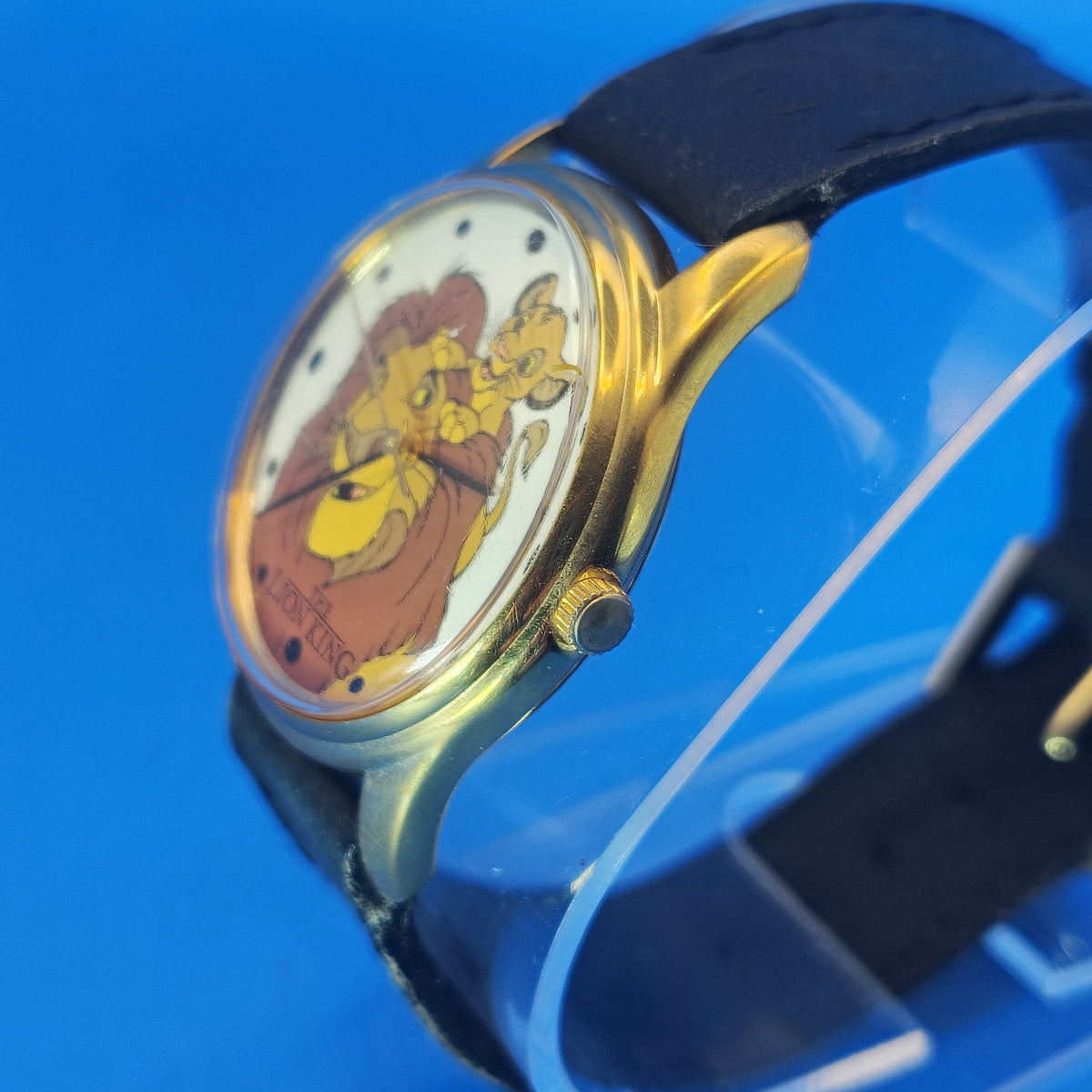 Vintage 1996 Timex Disney The Lion King 33mm Women's Quartz Watch Logo Leather Strap Clearance