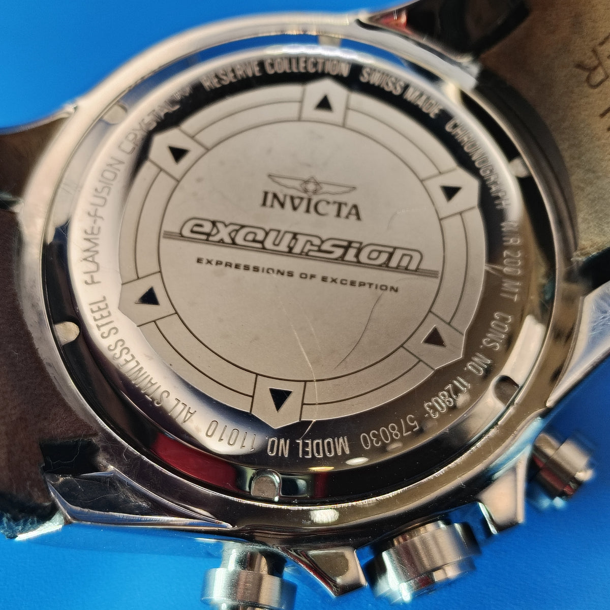 Vintage 2010 Invicta Reserve Excersion 11010 Chronograph Swiss Made 50mm Mens Quartz Watch Restored