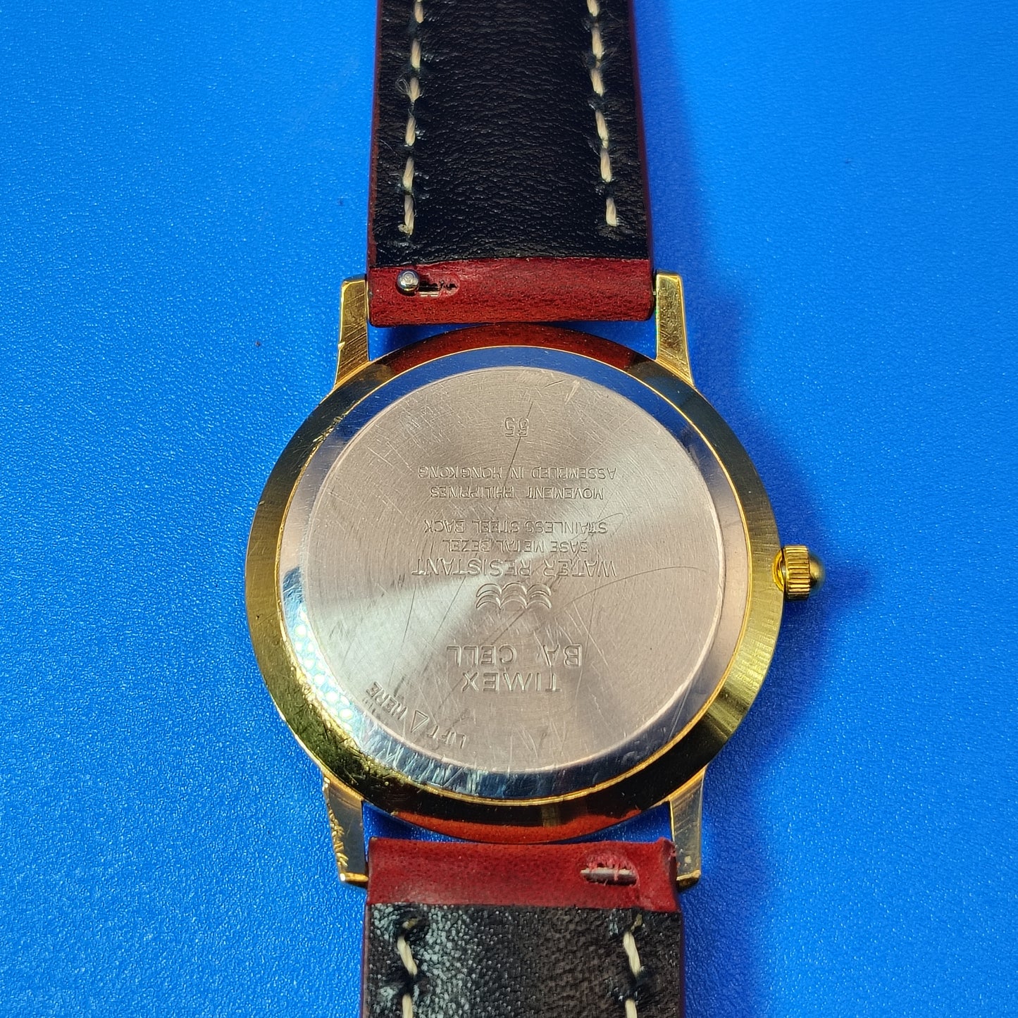 Vintage 1995 Timex Roman Numeral Mens Unisex 32mm Quartz Dress Watch New Strap