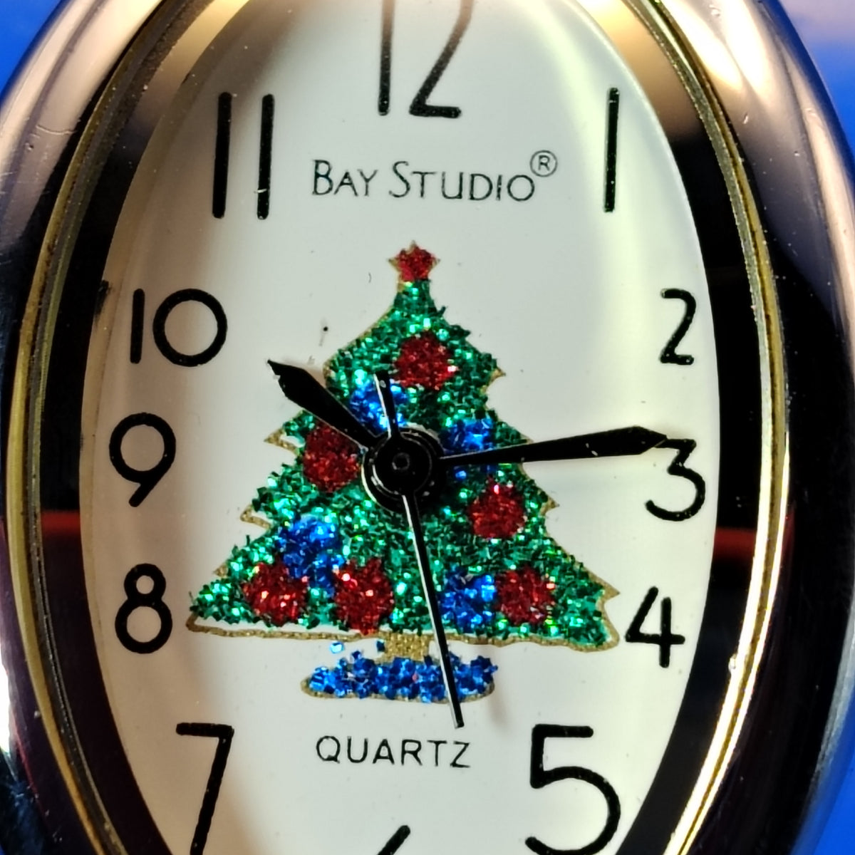 Vintage 1997 Bay Studio Christmas Tree Bangle 39mm Women's Quartz Watch Restored Clearance