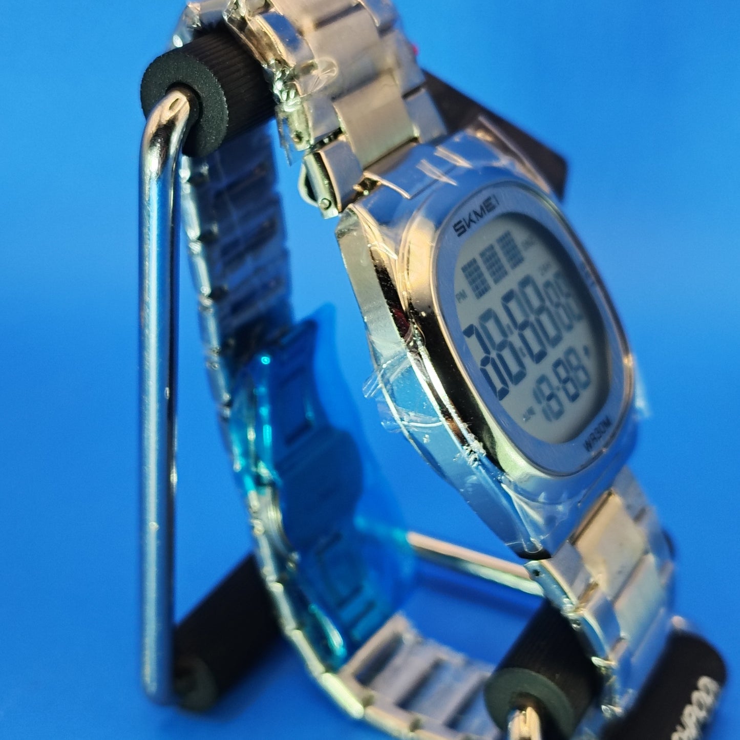 New 2024 Skmei 2419 39mm Mens Digital Dress Watch Stainless Steel NOS In Plastic