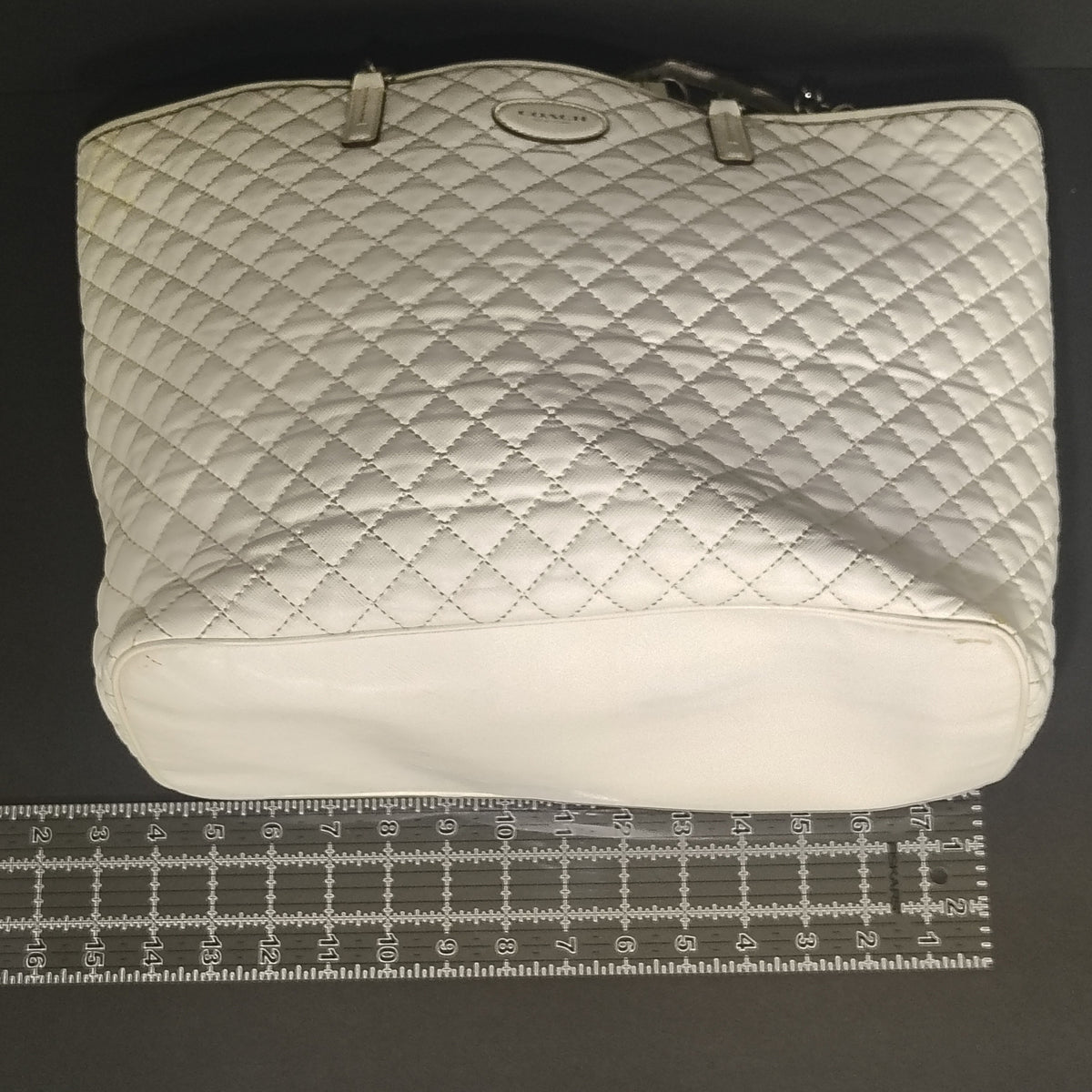 Vintage 2008 Coach 80H2A Large Quilted Tote Women's Purse Luxury Bag Chain Strap 3 Pocket Fully Restored