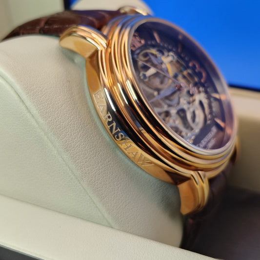 New! 2018 Thomas Earnshaw 8011 Skeleton Automatic Wind 48mm Mens Watch Wood Box