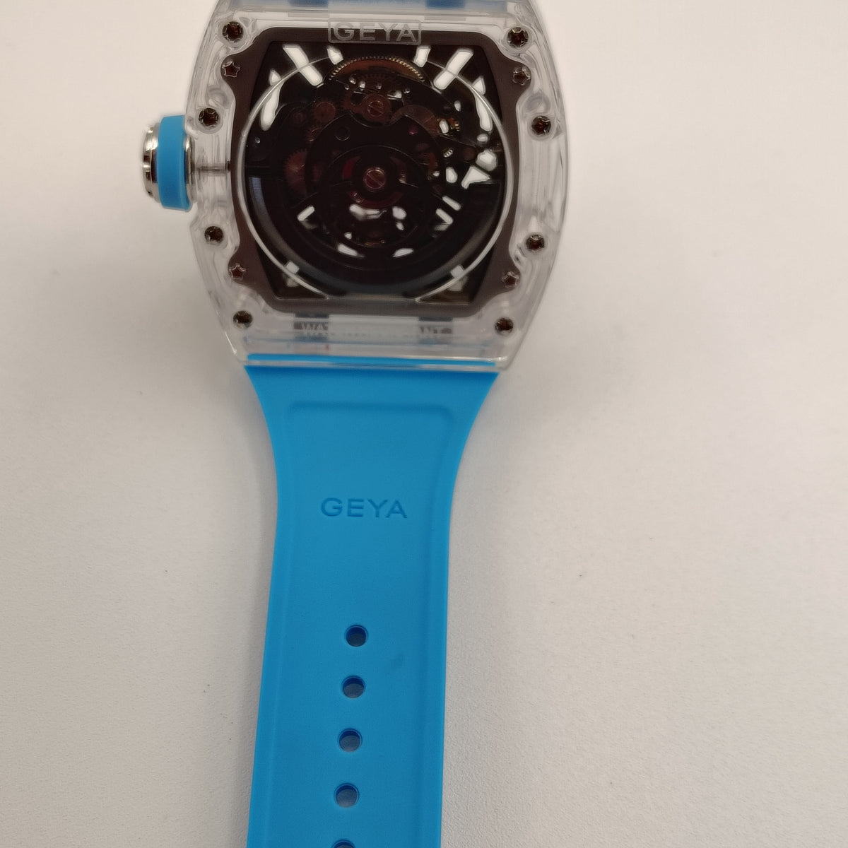 2026 Geya G78190 Crystal Shell Series 55mm Mens Automatic Luxury Watch Full Collector Box Set