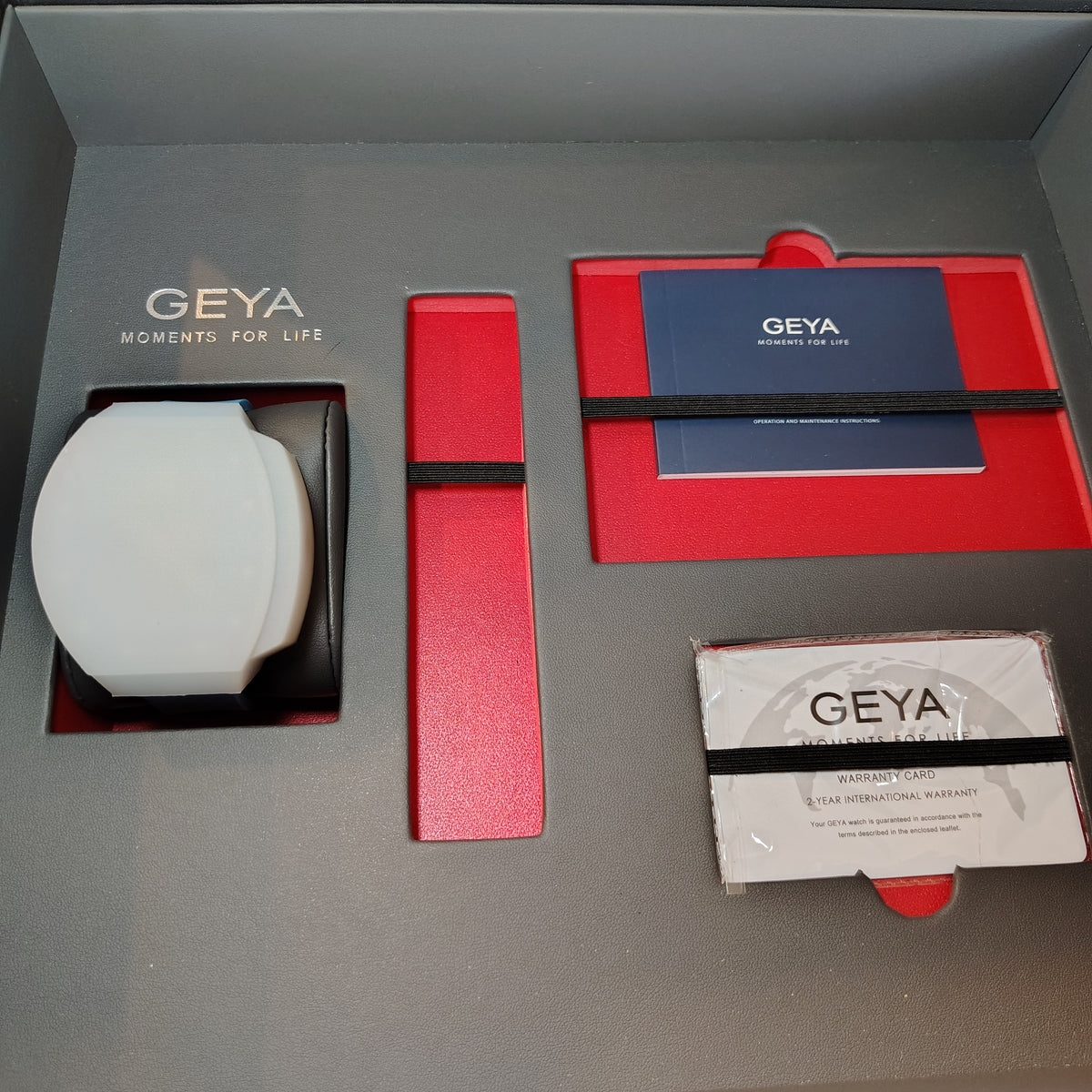 2026 Geya G78190 Crystal Shell Series 55mm Mens Automatic Luxury Watch Full Collector Box Set