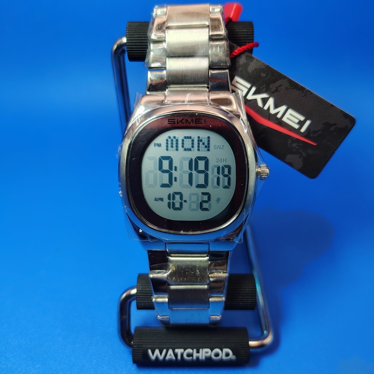 New 2024 Skmei 2419 39mm Mens Digital Dress Watch Stainless Steel NOS In Plastic