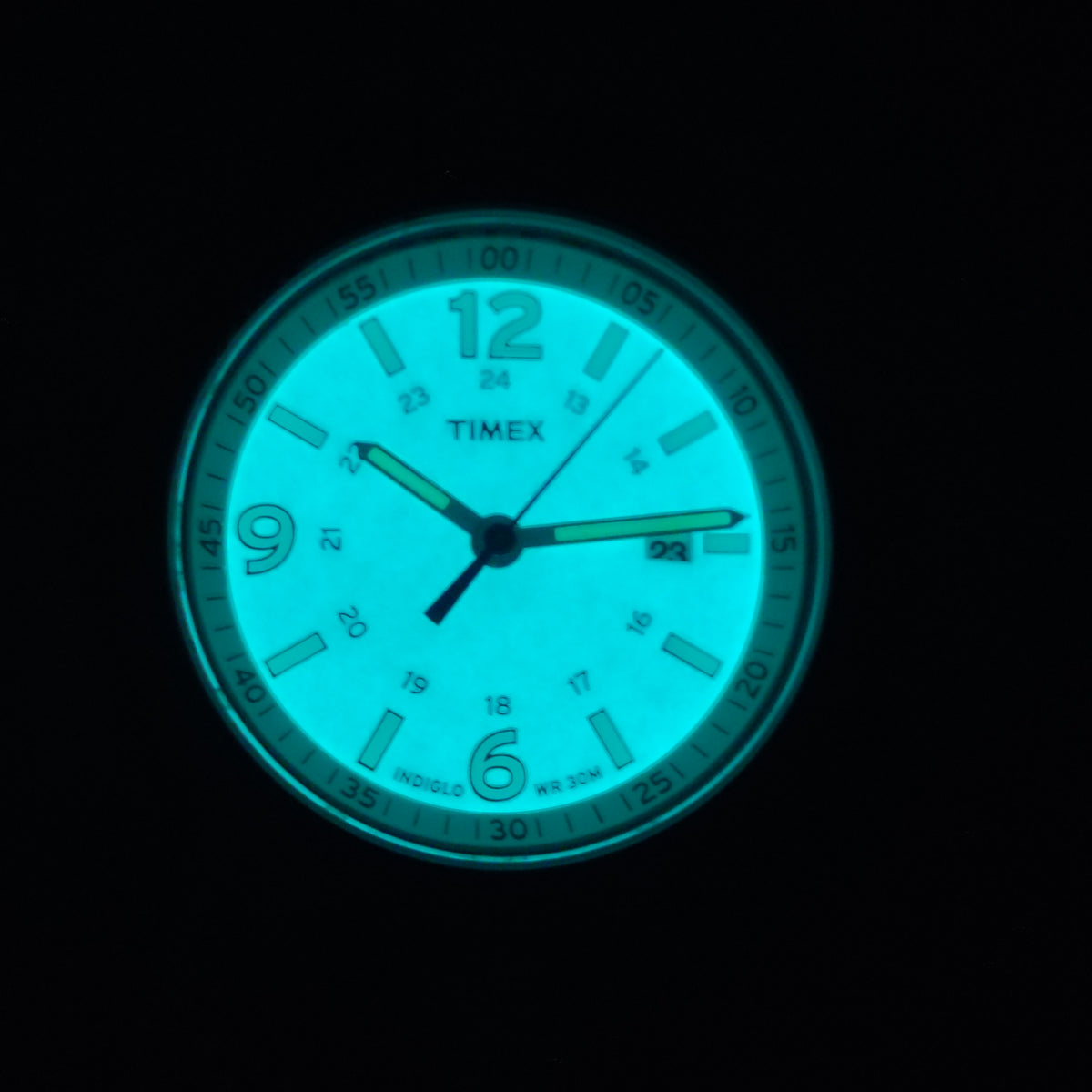 Vintage 2008 Timex Indiglo Tachymeter Date 40mm Mens Quartz Watch Restored MINT