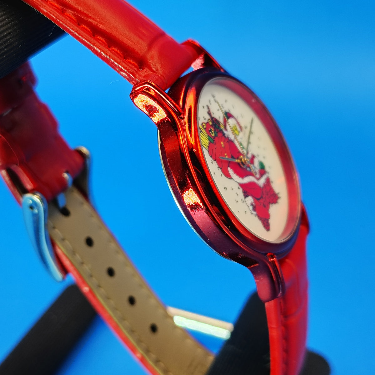 Vintage 2008 Avon Happy Holidays Santa Bear 32mm Women's Quartz Watch New Strap