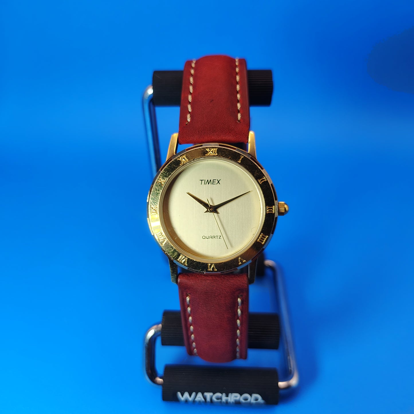 Vintage 1995 Timex Roman Numeral Mens Unisex 32mm Quartz Dress Watch New Strap