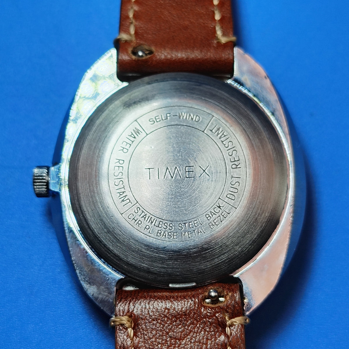 Vintage 1973 Timex Automatic Day/Date Mens Mechanical Watch New High Quality Wax Leather Strap
