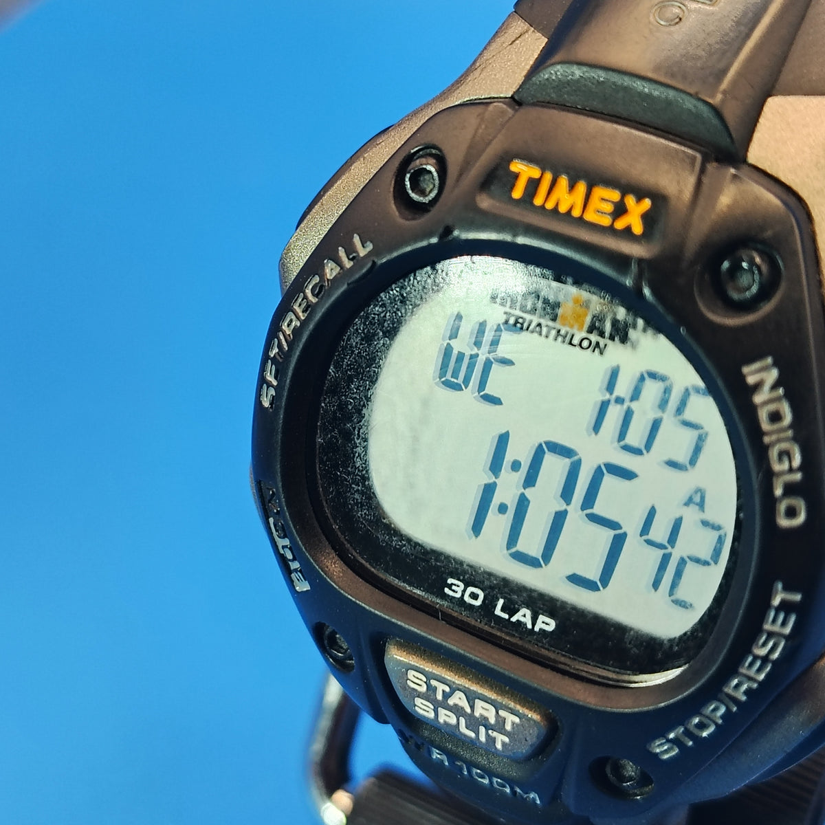Vintage 2008 Timex INDIGLO Triathlon 40mm Mens Quartz Sports Watch 100M 30Lap Clearance