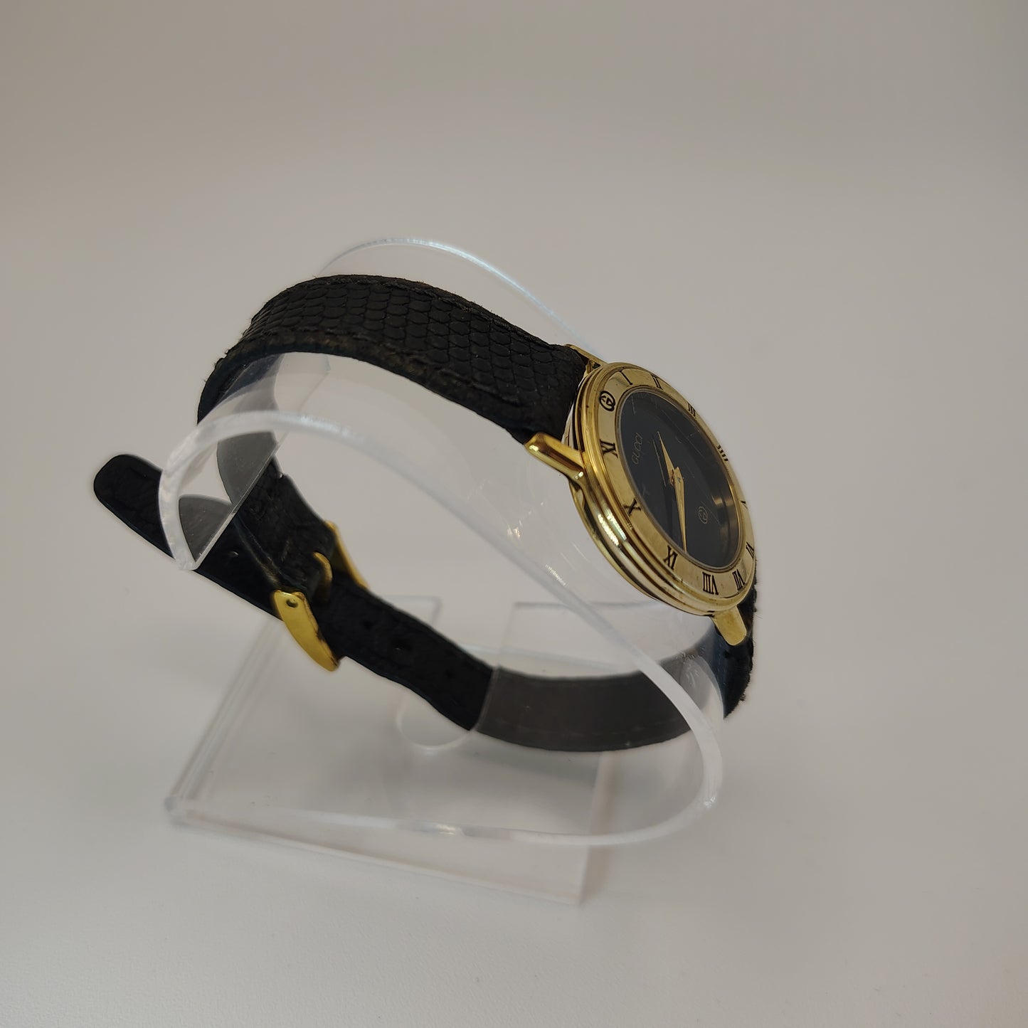 Vintage Authentic GUCCI 3001L Swiss Made Womens Quartz Luxury Watch Lizard Skin Fully Restored