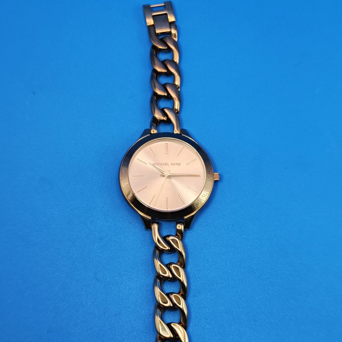 Vintage 2014 Michael Kors Rose Gold Designer 44mm Women's Quartz Fashion Watch