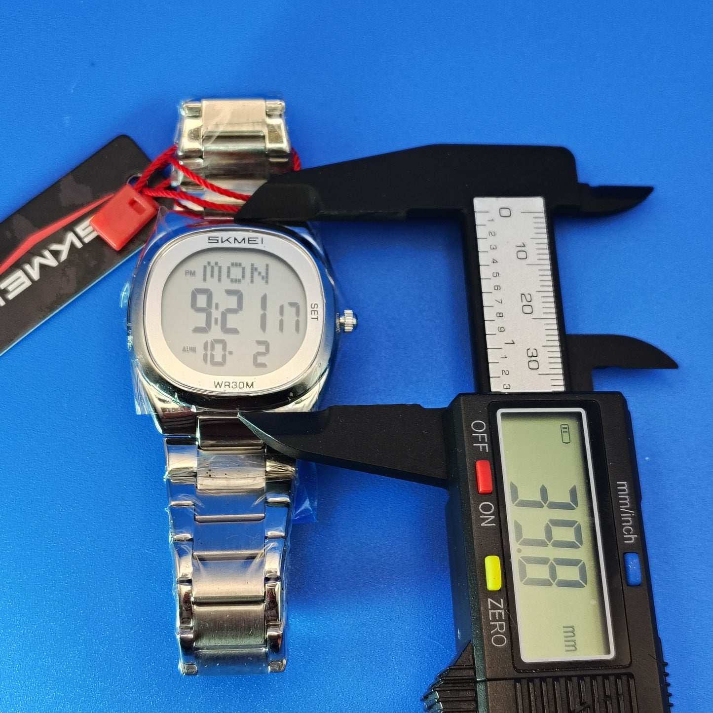 New 2024 Skmei 2419 39mm Mens Digital Dress Watch Stainless Steel NOS In Plastic