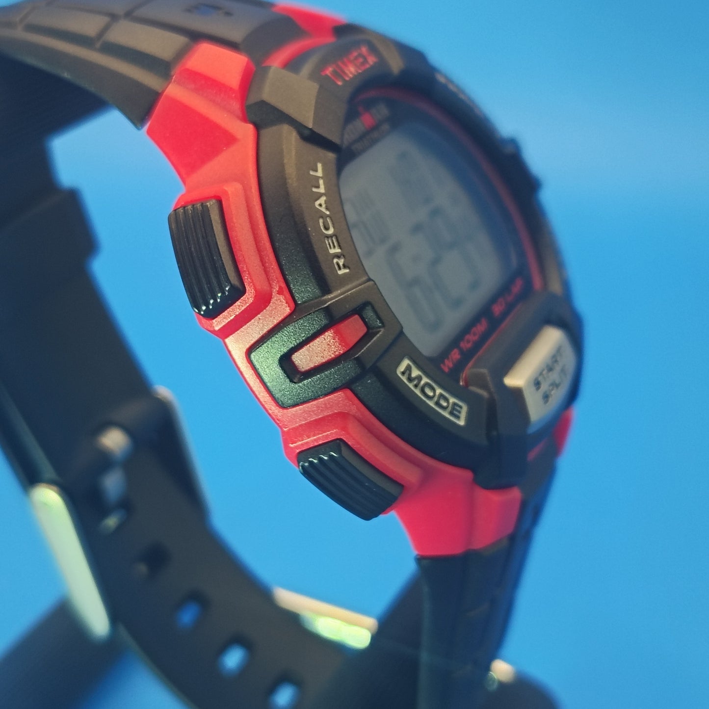 Vintage 2010 Timex Ironman Triathlon 41mm Mens Digital Sports Watch Red 100M WR
